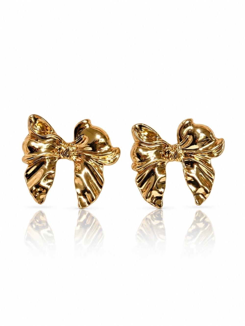 Gold Bow Statement Earrings
